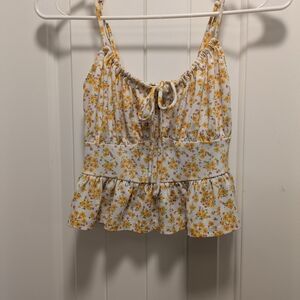 Forever 21 Yellow Floral Camisole Top